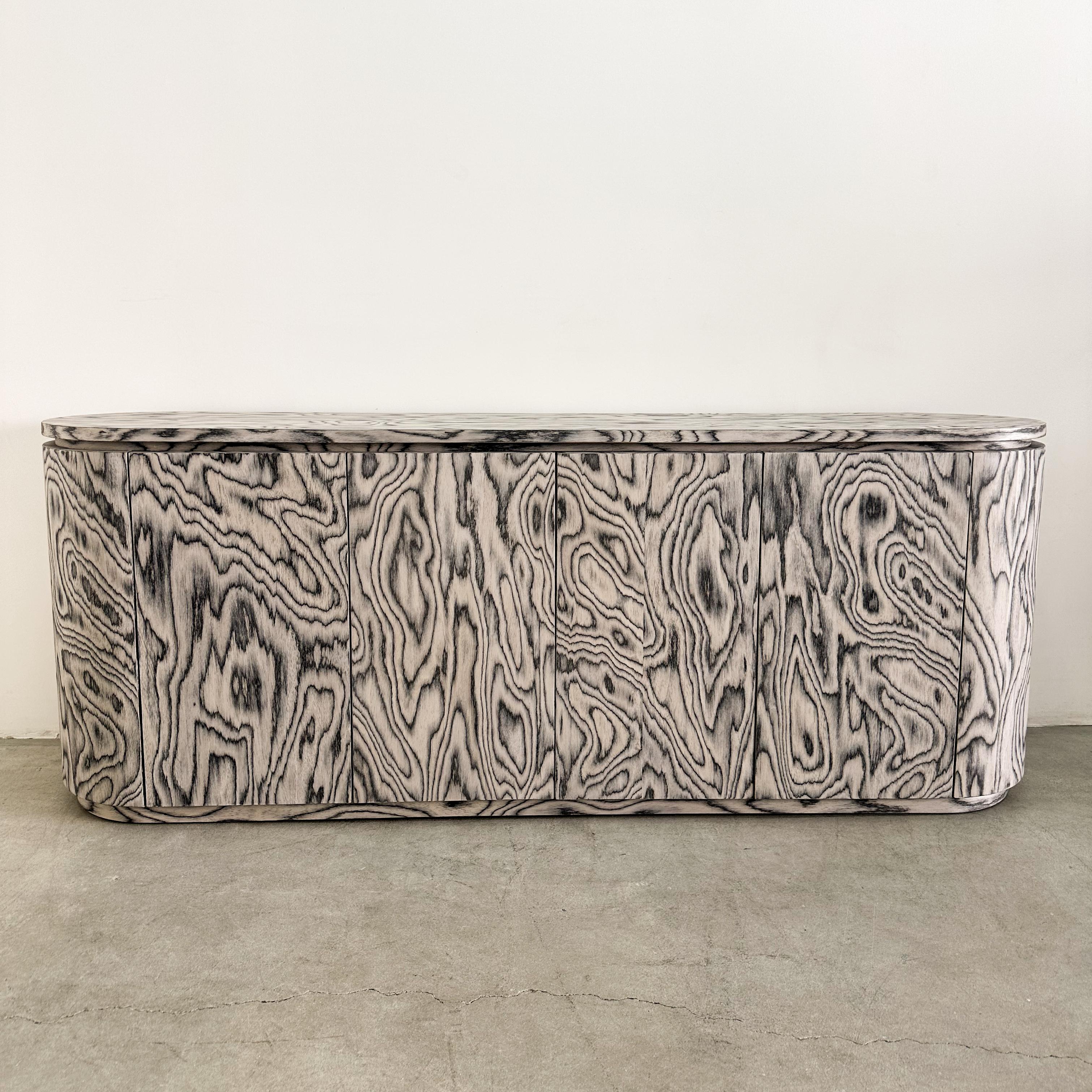 Vintage 1980s Ettore Sottsass Alpi Veneer Credenza – Postmodern
