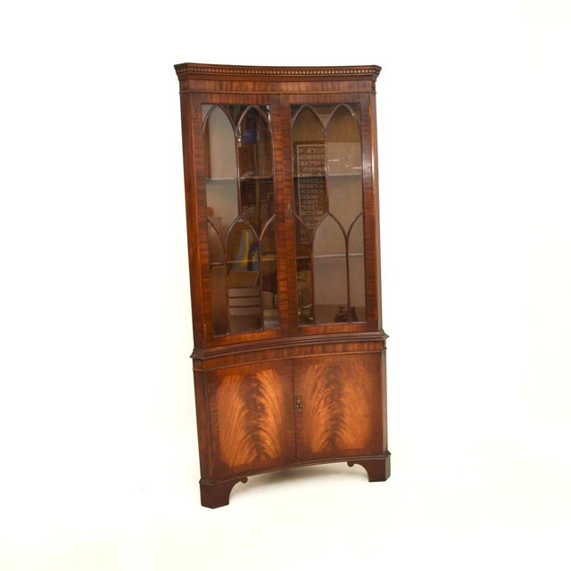 Wood Georgian Concave Corner Cabinet, 1930s For Sale - Image 7 of 7