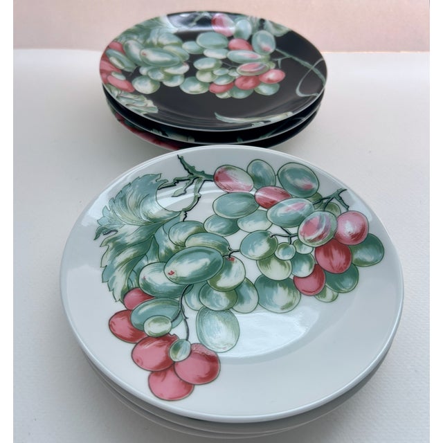 Set of 6 Vendanges Small Porcelain Plates by Philippe Deshoulieres For Sale In New York - Image 6 of 17