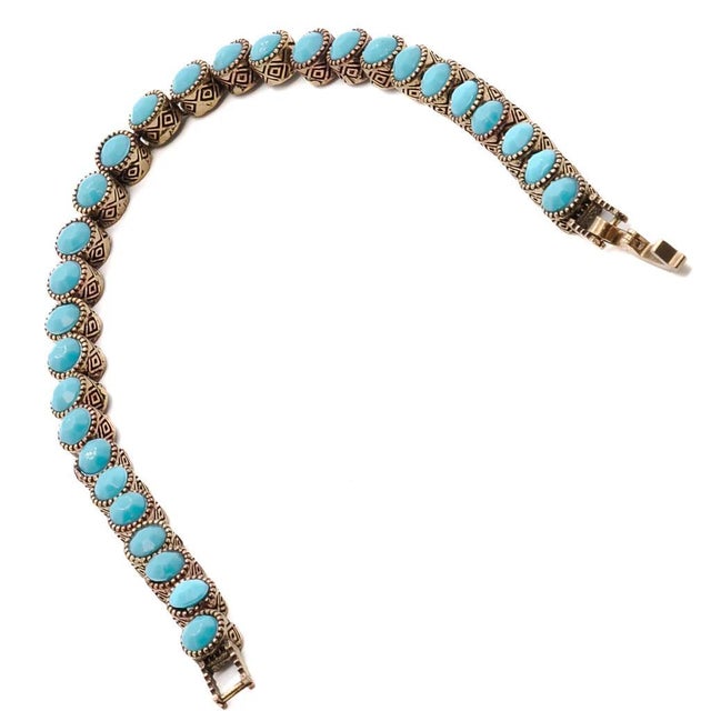 Turquoise Tennis Bracelet For Sale - Image 4 of 11