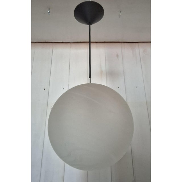 Vintage Pendant Lamp with White Marbled Spherical Glass Shade, 2000s For Sale - Image 6 of 7