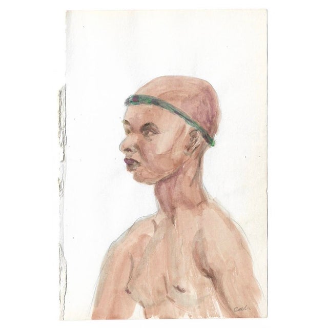 Watercolor by New York artist Myriam Cahn (1933-2018). Salmagundi Club named an award after her in 2019. Signed lower...