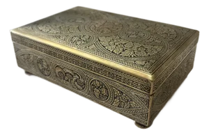 Vintage English Brass Footed Trinket Box