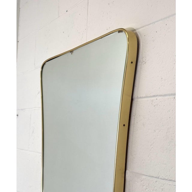Shaped Brass Mirror, 1950s For Sale - Image 4 of 13