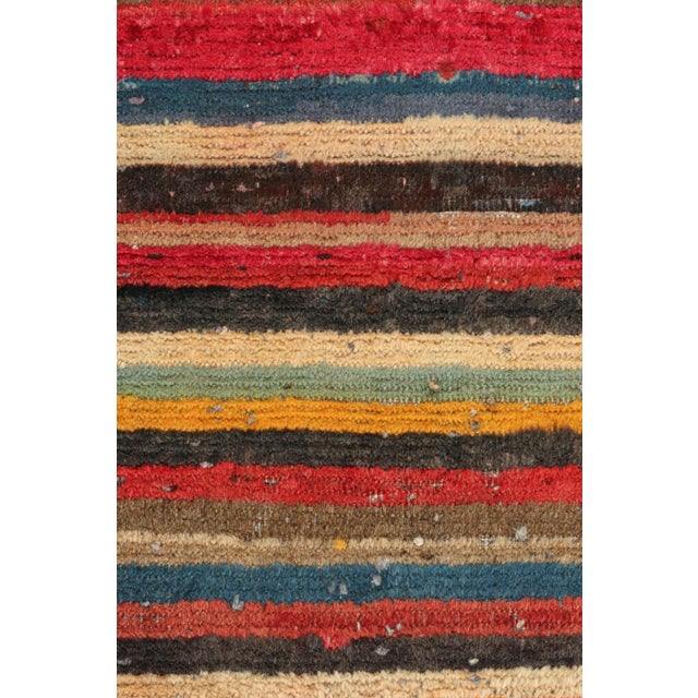 Vintage Gabbeh Tribal Rug in Polychromatic Stripes and Geometric ...