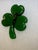 Vintage Lillian Vernon Handmade Emerald Green Fused Glass Shamrock Brooch For Sale - Image 4 of 8