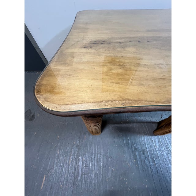 Vintage Art Deco Wicker Card Game Table For Sale - Image 10 of 12