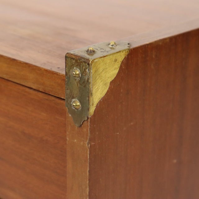 Brown Vintage Campaign Bedside Table by Gautier, France, 1960s For Sale - Image 8 of 18
