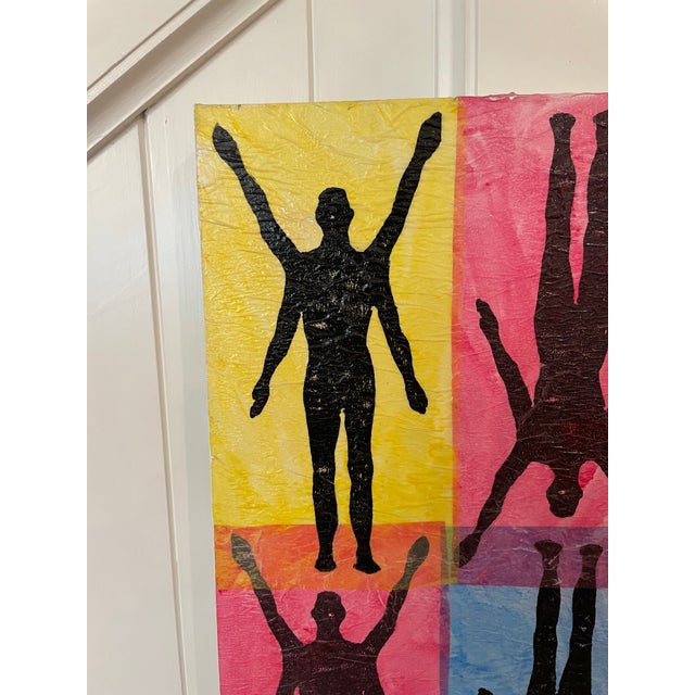 Figurative “Study in Figures, 4 Arms” Original Contemporary Abstract Figurative Acrylic Signed Painting by Will Koenig For Sale - Image 3 of 6