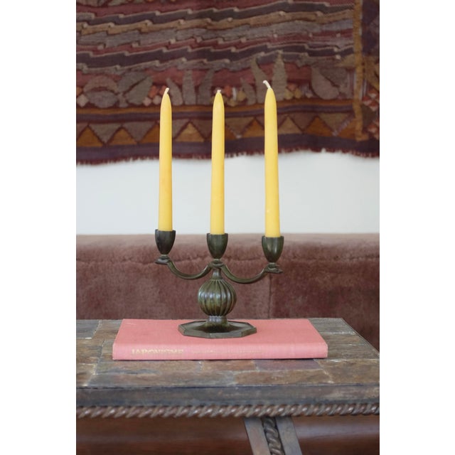 Small Gab Bronze Candleholder For Sale In New York - Image 6 of 6