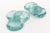 Vintage Signed Sea Green Glass Tiered Candlesticks Pair Of, 1993 For Sale In Miami - Image 6 of 11