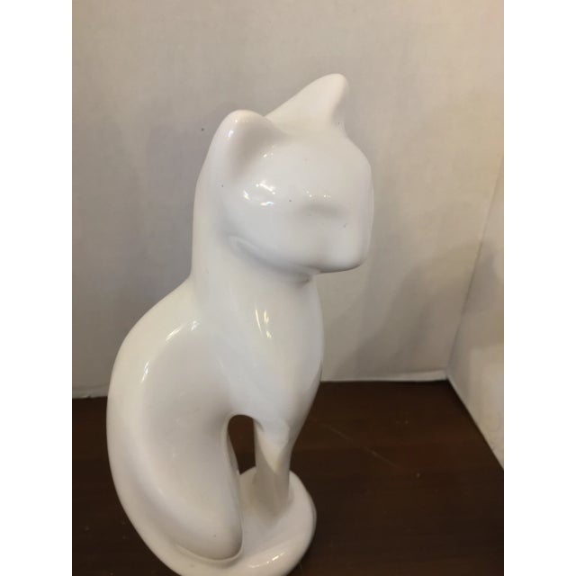 1960s Petite Mid Century Ceramic White Cat Figurine For Sale - Image 5 of 12