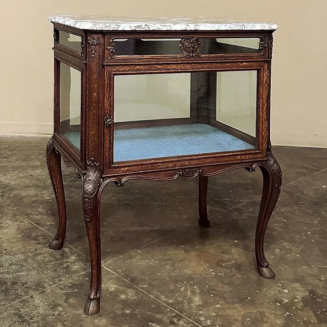 19th Century French Louis XIV Marble Top Display Case For Sale - Image 13 of 13