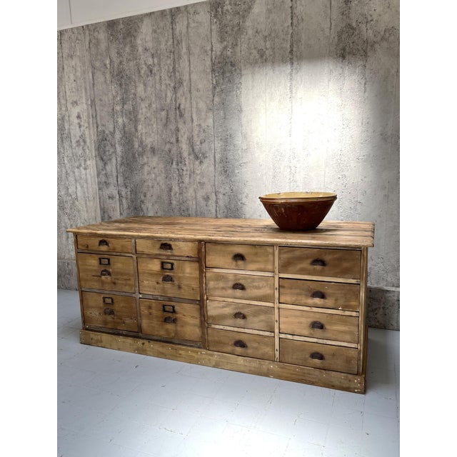 Rustic Haberdashery Shop Counter, 1890s For Sale - Image 3 of 14