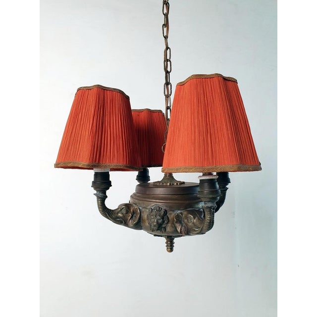 1900 - 1909 Antique Victorian Bronze Elephant Chandelier, France, 1900s For Sale - Image 5 of 14