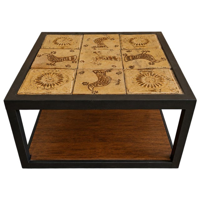 Ceramic Coffee Table in Glazed Ceramic and Black Metal, 1960s For Sale - Image 7 of 7