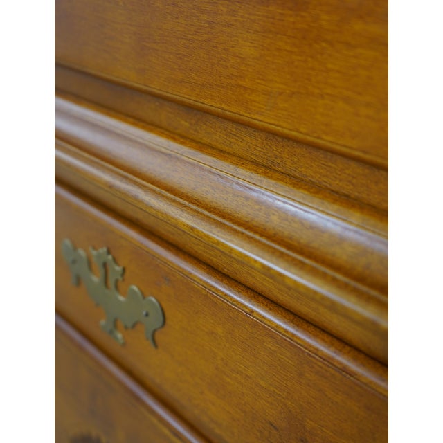 New England Queen Anne Style Cherry Finish Tall Highboy For Sale - Image 9 of 15