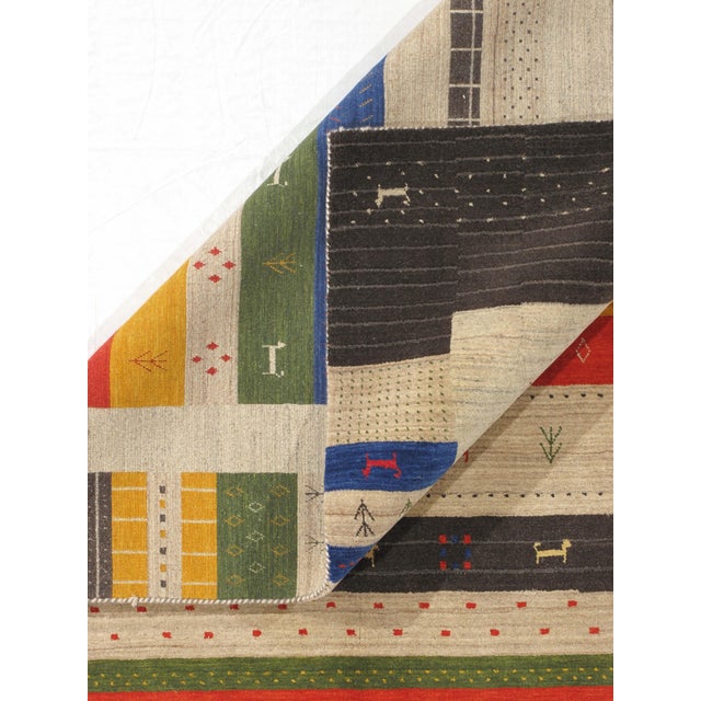 Vintage Hand-Knotted Gabbeh Rug 5'8" X 7'10" For Sale - Image 4 of 4