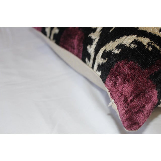 2020s Contemporary Silk Velvet Ikat Pillow Cover For Sale - Image 5 of 7
