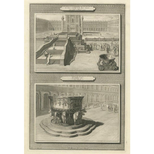 Pieter Mortier, Bronze Pillars and the Molten Sea of Solomon's Temple, 1700, Engraving For Sale - Image 12 of 12