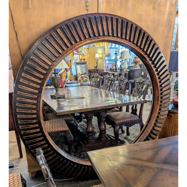 Antique Cogwheel Pattern Mirror For Sale - Image 9 of 9