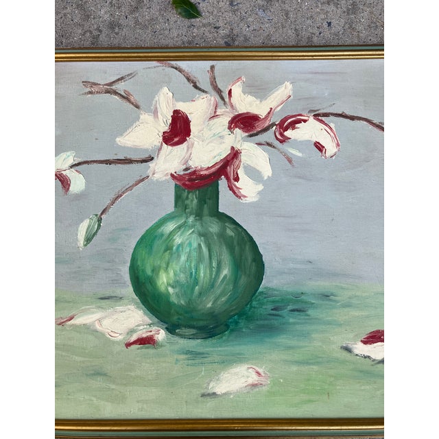 Original 20 x 32 painting on stretched canvas Signed bottom right Overall size with original frame is 22 x 34