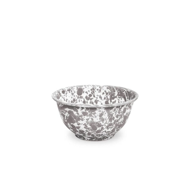 Enamel Splatter Small Footed Bowls, Grey - Set of 4 If you're looking to add a few modern items to your dinnerware needs,...