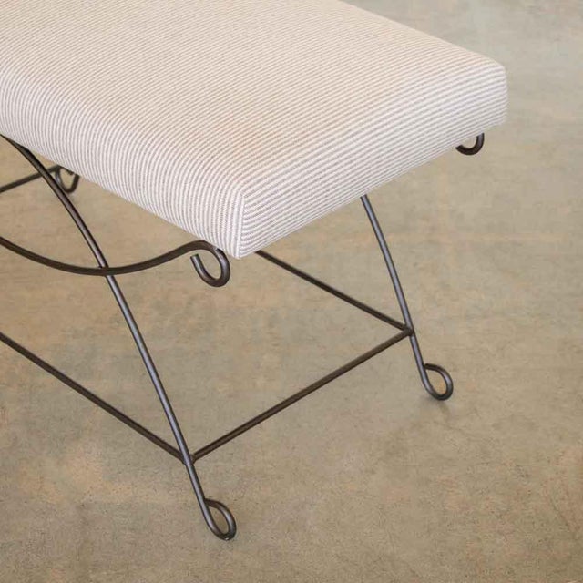Panoplie Iron Loop Bench, Brown Stripe For Sale In Los Angeles - Image 6 of 9