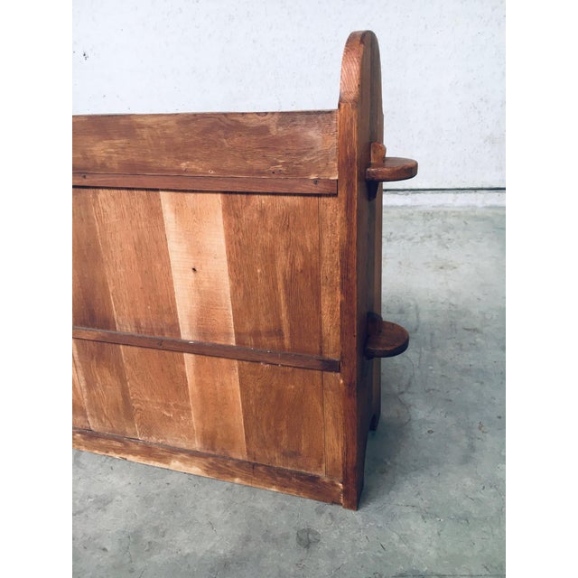 Travail Populaire Rustic Design Handcrafted Oak Low Bookcase Shelves. Made in Belgium, 1950's period. Solid oak plank...