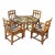 1970s Vintage Rattan Dining Table & Chairs, a Set of 5 For Sale