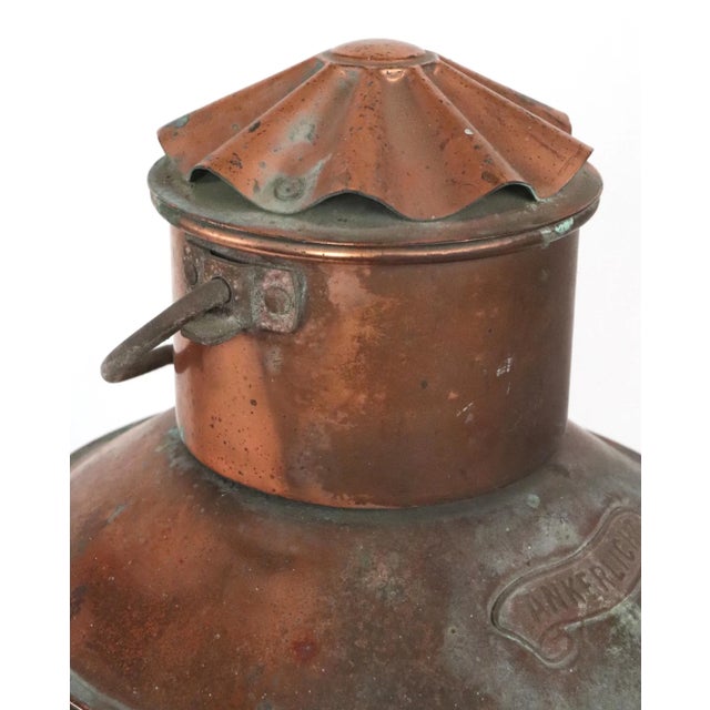 Early 20th Century Early 20th Century DHR Holland Ankerlight Copper & Glass Ship Lantern For Sale - Image 5 of 12