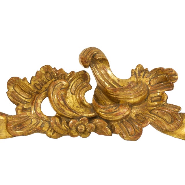 Gold Rococo Style Carved Giltwood Antique Pier Console Table, 19th Century For Sale - Image 8 of 13