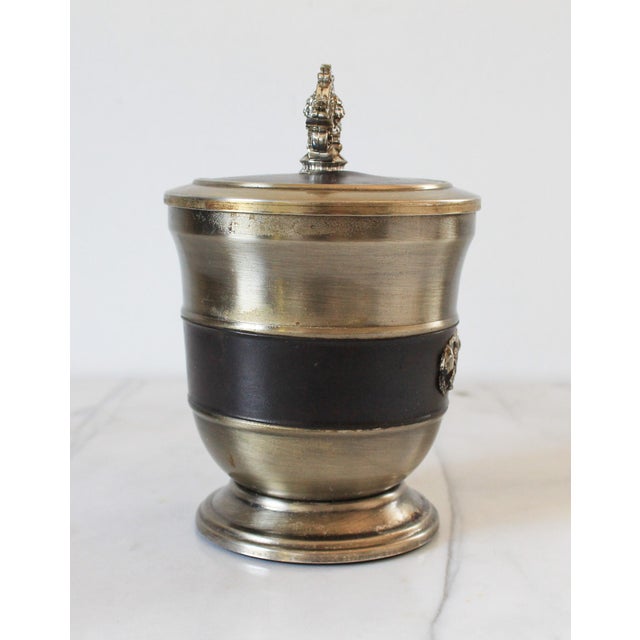 Vintage Leather & Pewter Humidor For Sale In Milwaukee - Image 6 of 14