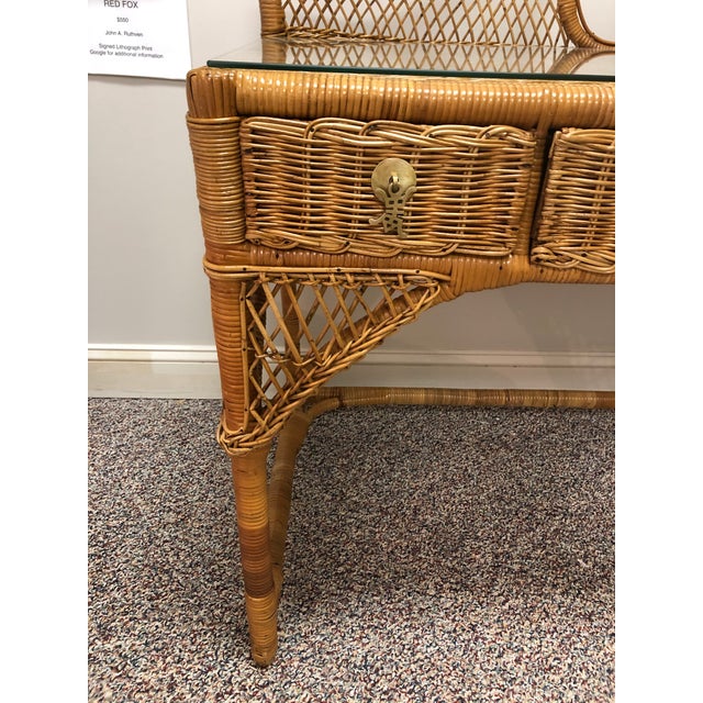 Rattan Wicker Writing Desk Chairish