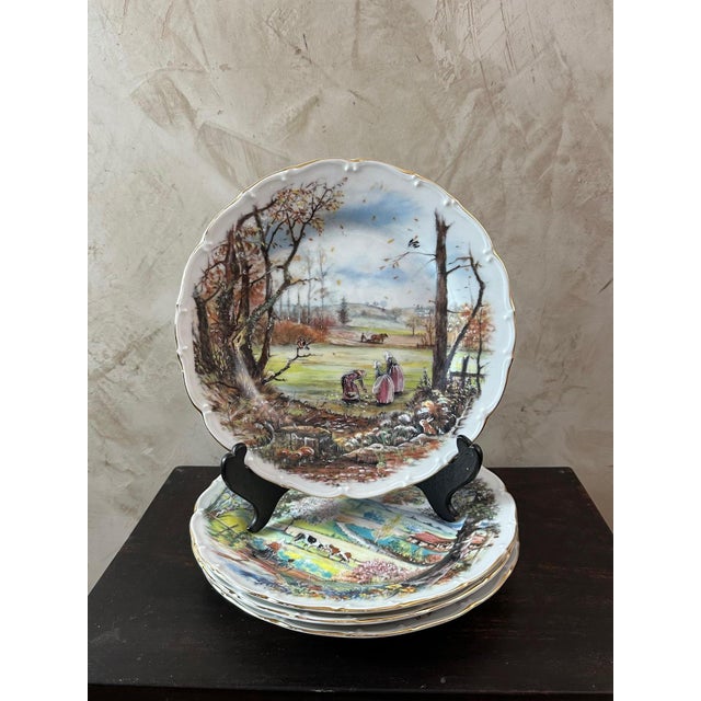Ceramic Seasonal Plates, Set of 4 For Sale - Image 7 of 10