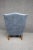 Blue Leathercraft Tufted Wingback Chair For Sale - Image 8 of 10