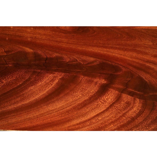 Inlaid Double Pedestal Mahogany Dining Room Table Seats 6-14 People With Polished Hi Sheen Finish For Sale - Image 10 of 13