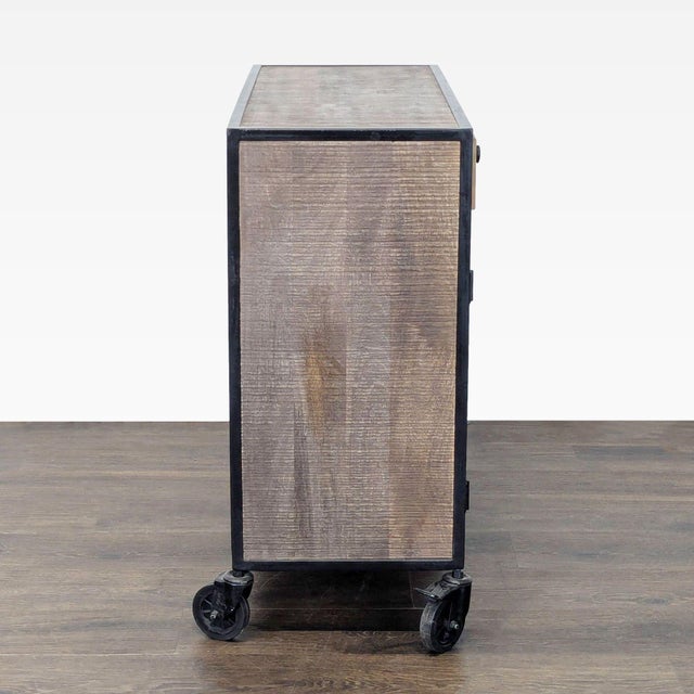 2010s Steve Silver Two Drawer Storage Cabinet on Casters For Sale - Image 5 of 11