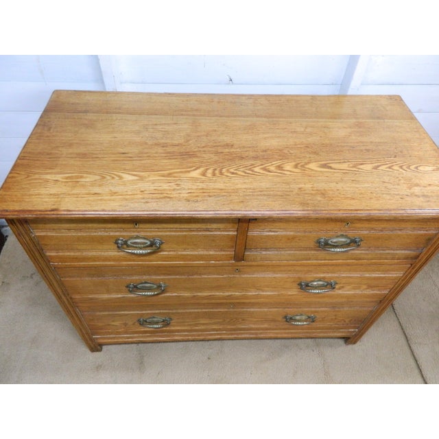 Edwardian Oak Chest of Drawers, 1890s For Sale - Image 5 of 18