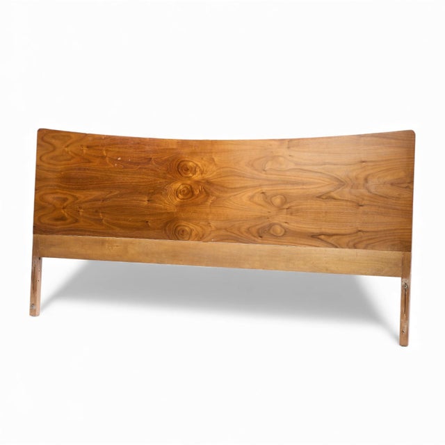 Mid-Century Modern Young Manufacturing Mid Century Walnut King Headboard For Sale - Image 3 of 3