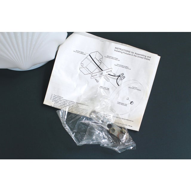 Pair of Art Deco Style Frosted Glass Seashell Sconces For Sale - Image 9 of 9