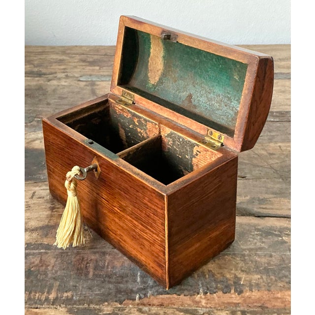 Wood Vintage Boho Marquetry Treasure Trunk Box For Sale - Image 7 of 8