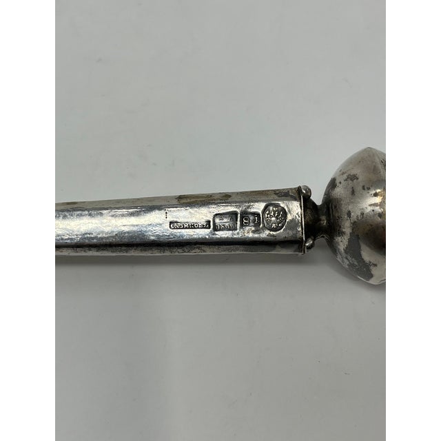 Metal Extremely Rare Antique Silver Torah Pointer Dated 1844 With Gemstones For Sale - Image 7 of 11