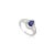 14k White Gold Sapphire Diamond Pear Engagement Ring Size 5.5 For Sale - Image 4 of 12