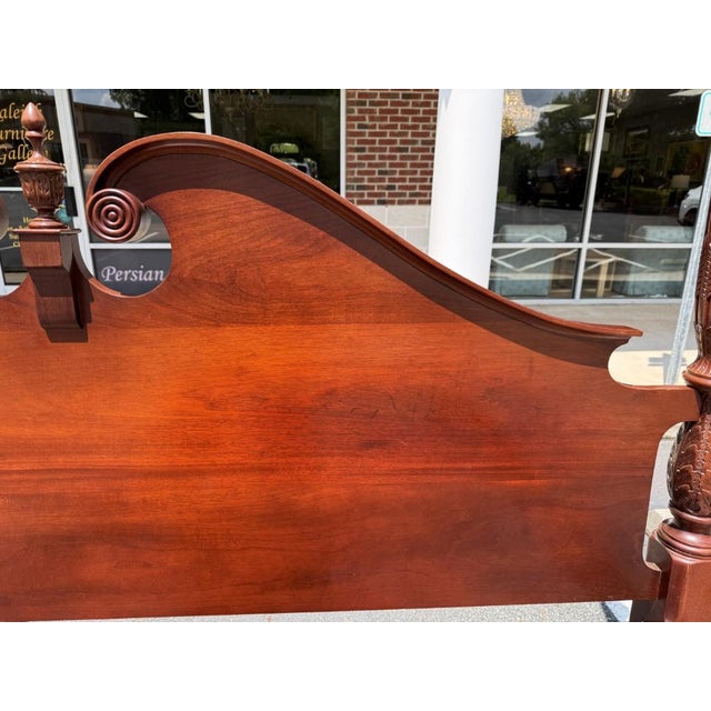 Wood Vintage King Size Cherry Bed Frame by Y&j Furniture For Sale - Image 7 of 18