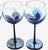 Glass Randy Strong Signed Cobalt Blue Feather Floral Wine Goblets, Set of 4, 1980 For Sale - Image 7 of 18