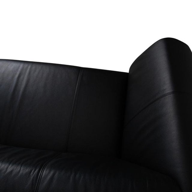 322 2-Seater Sofa in Black Leather from Rolf Benz For Sale - Image 5 of 12