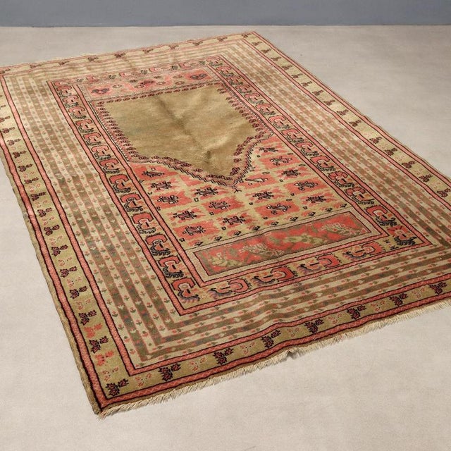 Red Handmade Prayer Rug, Türkiye For Sale - Image 8 of 8