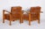 Set of Art Deco Adjustable Armchairs in Oak, Leather, Czech, 1930s For Sale - Image 9 of 13