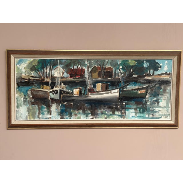 Dag Björn Hellsing, Harbour Motif, 1960s, Oil on Panel, Framed For Sale - Image 9 of 18